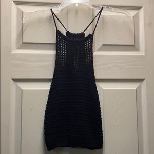 Hollister Black Crochet Halter Tank Top